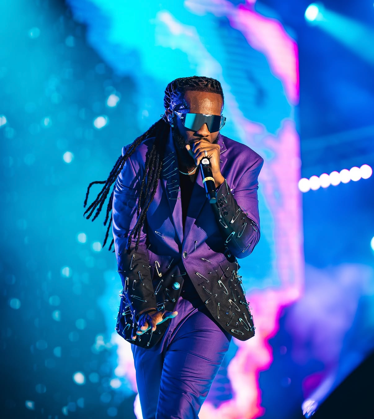 King James performing on stage